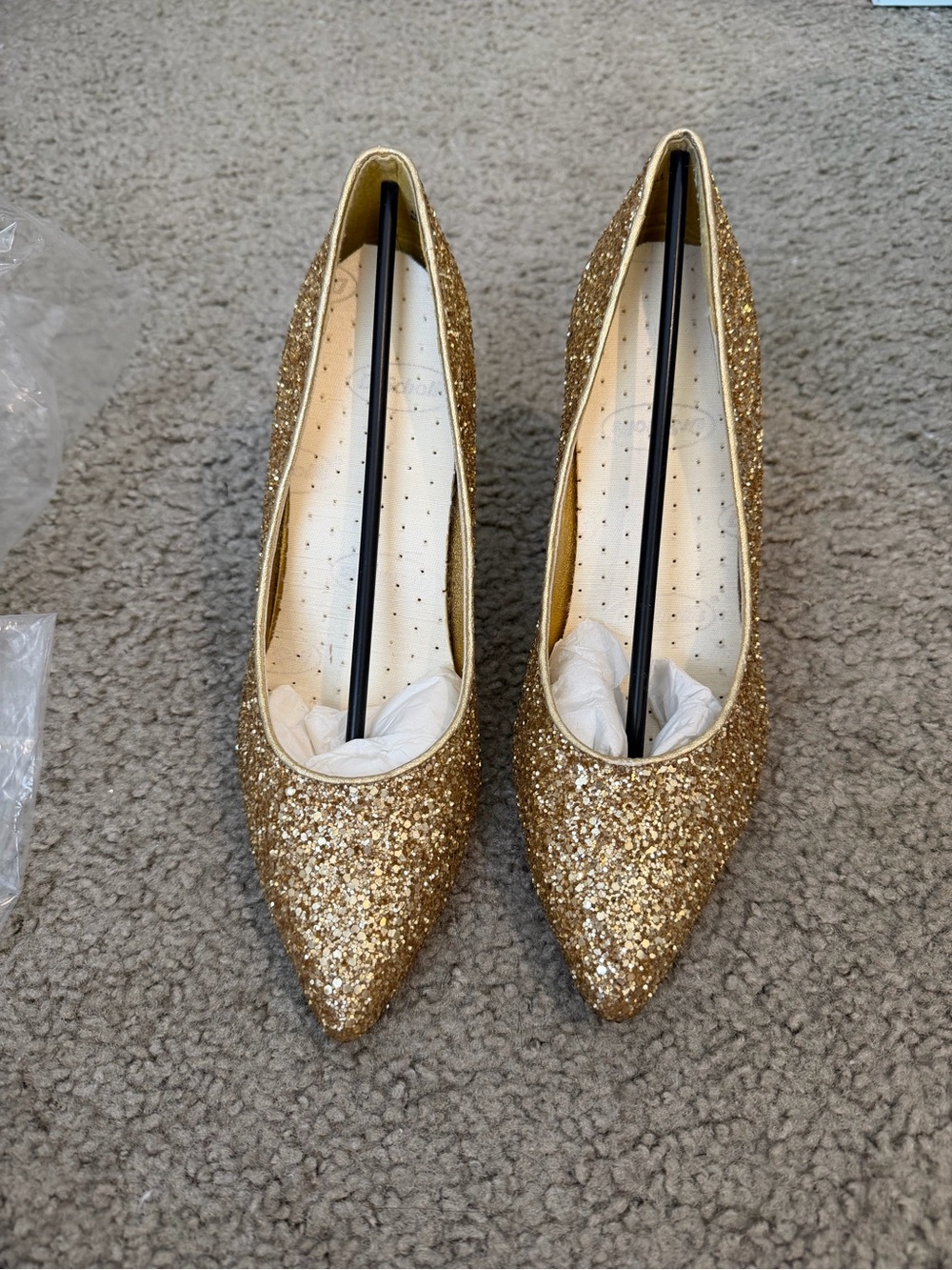Gold Glitter Heels